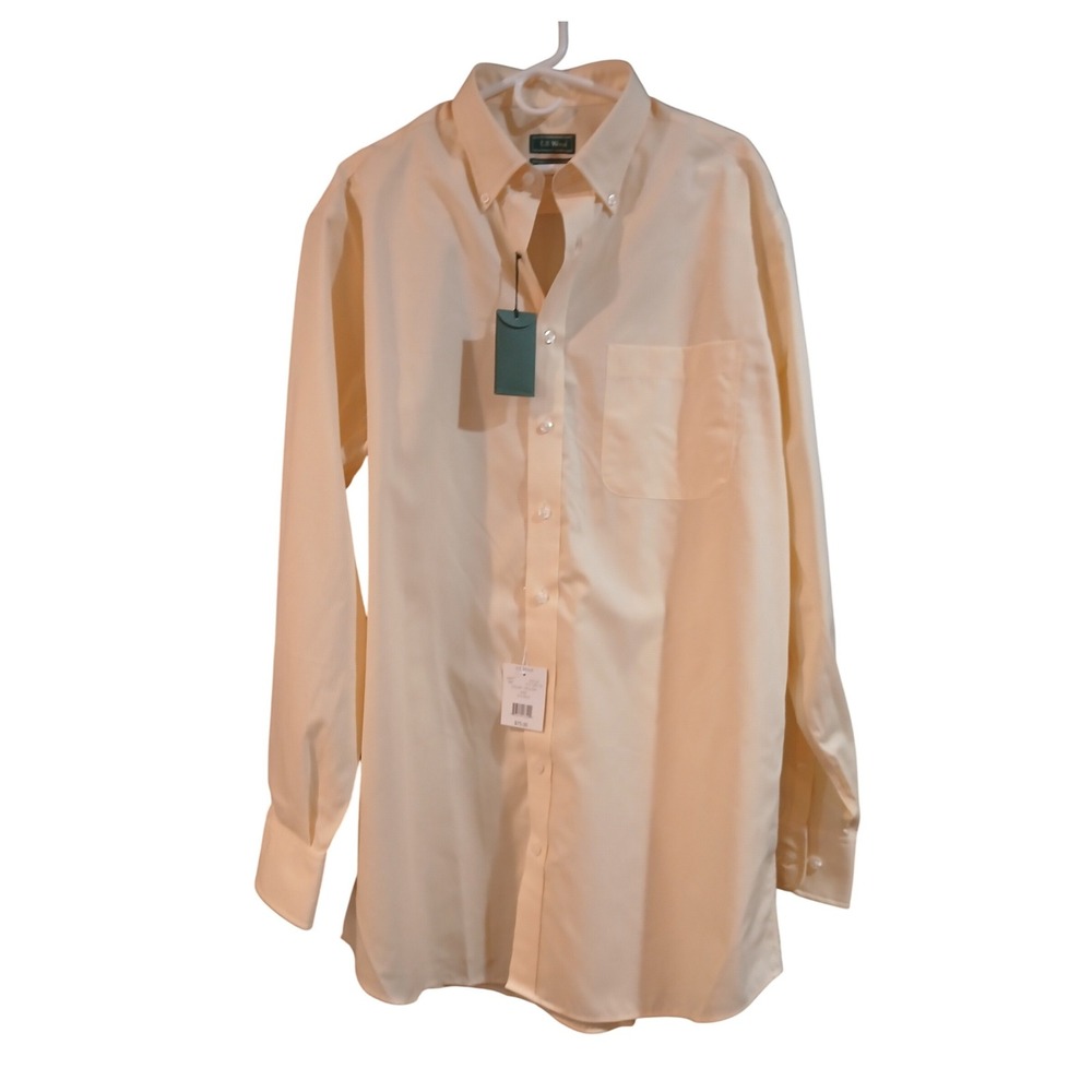 EB Wood Mens Yellow Gingham Button Down Shirt 16.5 36/37  Long Sleeve - Read